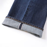 14oz DESIZED SELVEDGE RAW WIDE-LEG JEANS-NAVY