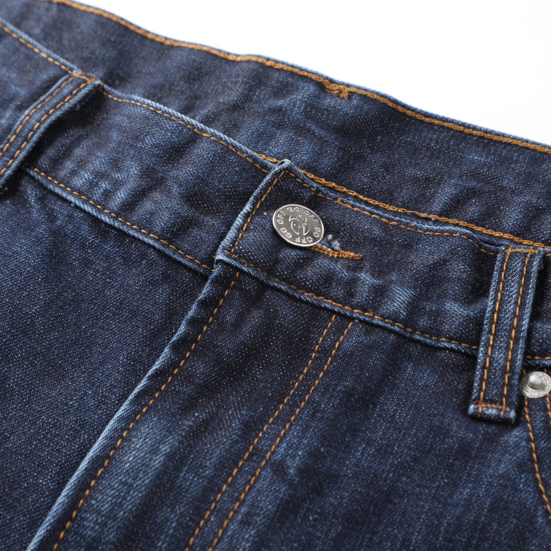 14oz DESIZED SELVEDGE RAW WIDE-LEG JEANS-NAVY