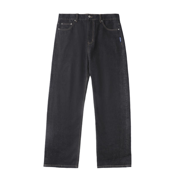 14oz DESIZED SELVEDGE RAW WIDE-LEG JEANS-INDIGO