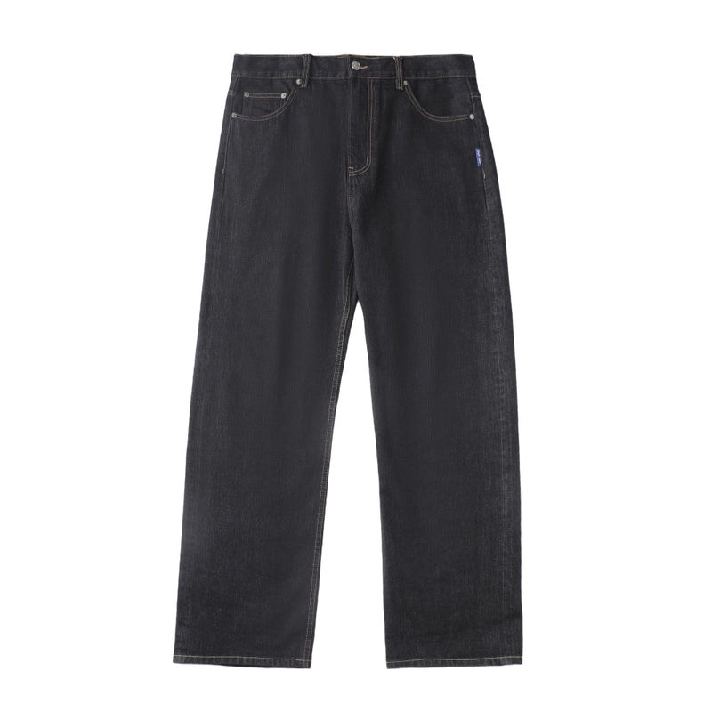 14oz DESIZED SELVEDGE RAW WIDE-LEG JEANS-INDIGO