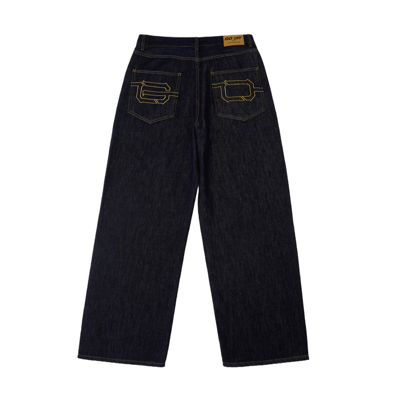 DENIM WIDE STRAIGHT-LEG JEANS